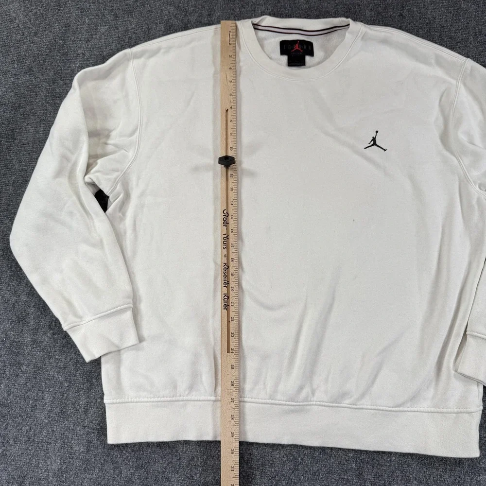 Jordan Crewneck Sweatshirt Mens 2XL White NBA Basketball Jumpman Spellout Logo‎